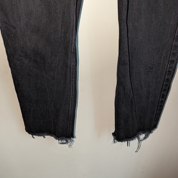 AMERICAN APPAREL Black Cotton High-Rise Raw Edges Jeans Size 27 - Picture 4 of 11